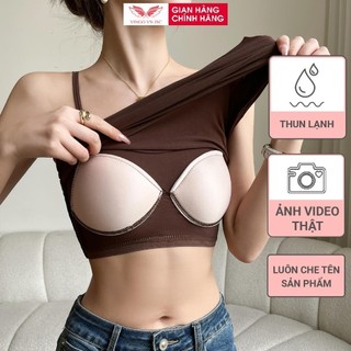 Áo 2 dây kèm mút ngực VINGO ôm body nâng ngực tự nhiên BR015 VNGO