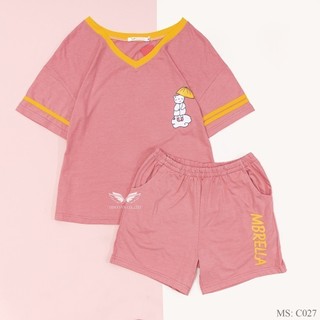 Bộ đồ mặc nhà cộc cotton VINGO tay cộc quần đùi mặc mùa Hè siêu mát C027 VNGO