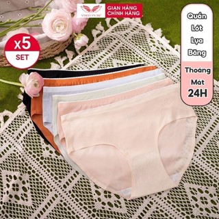 Set 5 quần lót lụa băng không đường may VINGO thoáng khí kháng khuẩn cao cấp CB61-5 VNGO