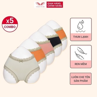 Combo 5 quần lót nữ thun lạnh viền ren VINGO CB77 VNGO