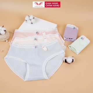 Combo 5 quần lót nữ cotton sọc kháng khuẩn VINGO cạp vừa co dãn 4 chiều đáy 2 lớp thoáng khí thấm hút mồ hôi CB37 VNGO