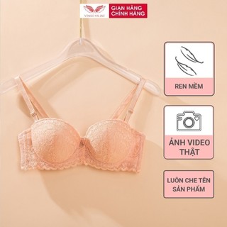 Áo ngực có gọng mút mỏng nâng ngực VINGO chất cotton thấm hút phối ren chống chảy xệ S330 VNGO