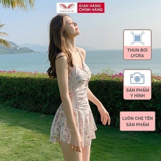 Bikini Đồ bơi nữ liền thân VINGO 2 dây bản to màu be B217 VNGO