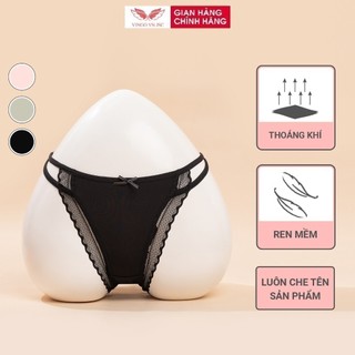 Quần lót nữ viền ren xuyên thấu sexy VINGO đáy hai lớp cotton kháng khuẩn cạp chun mềm thoải mái Q326 - Q377 VNGO