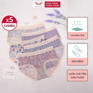 Quần lót nữ cạp cao ren sheer mềm cao cấp VINGO họa tiết hoa nhí mỏng nhẹ cho mùa hè Q237 VNGO