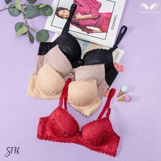 Vingo áo ngực ren hoa nữ đệm dày siêu nâng đẩy không gọng cao cấp s176 vngo
