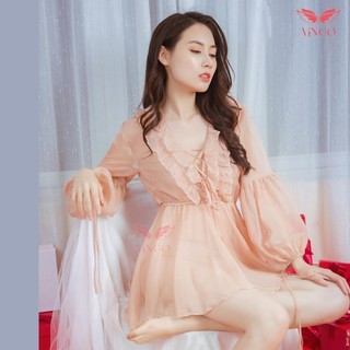 Váy Ngủ Voan Xuyên Thấu Voan Tơ Siêu Gợi Cảm N234 Thương Hiệu Vingo