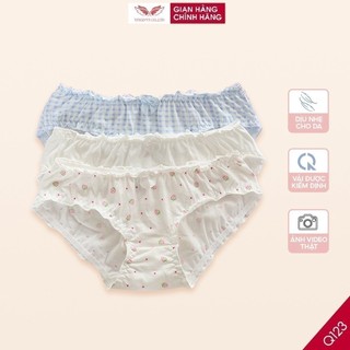 Quần Lót Nữ Ren Sheer Sexy Gợi Cảm VINGO Mềm Mại Lót Cotton Kháng Khuẩn An Toàn Họa Tiết Phối Nơ Nhỏ Dễ Thương Q123 VNGO