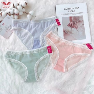 Quần lót nữ ren băng (sheer)  mỏng xuyên thấu phối ren gợi cảm bền đẹp Q139 VNGO - Ảnh thật + video thật