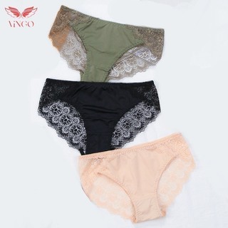 Quần Lót Ren Nữ Phối Thun Lụa Mềm Xuyên Thấu Cao Cấp Vingo Q138 Thương Hiệu VNGO