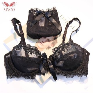 Bộ đồ lót nữ áo ren trong có gọng quần thun lạnh cao cấp AN38 Vingo thương hiệu VNGO