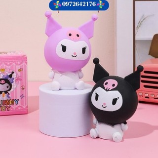 Squishy mochi Kuromi Đen và tím bóp mềm giảm stress