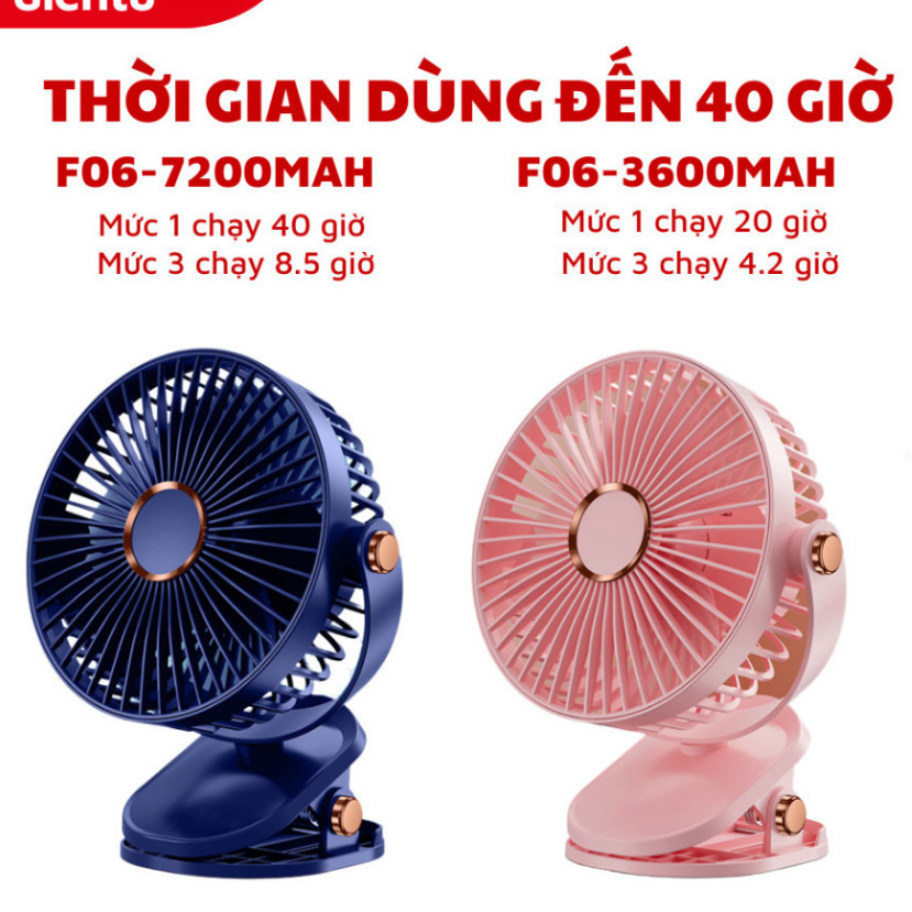 Quạt kẹp bàn tích điện 5 mức độ có đèn led pin 5000 MHA Và 10000 MHA [ HÀNG CHÍNH HÃNG ] | BigBuy360 - bigbuy360.vn
