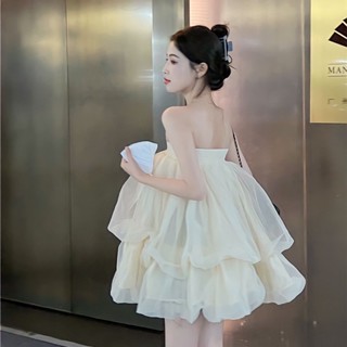  319 - Áo babydoll voan phồng 2 tầng TRÂM ANH CLOTHING  kèm lót quần  