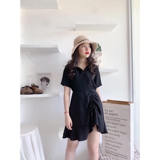 ĐẦM ĐEN NÚT RÚT DÂY CỔ TRỤ