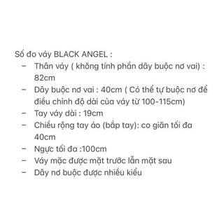 ĐẦM ANGEL ĐEN 2 DÂY ĐEN BUỘC NƠ