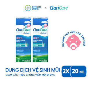 Bộ 2 Chai Dung Dịch Xịt Vệ Sinh Mũi Cho Trẻ Em Claricare Nhập Khẩu Pháp ( 20ML / Chai )