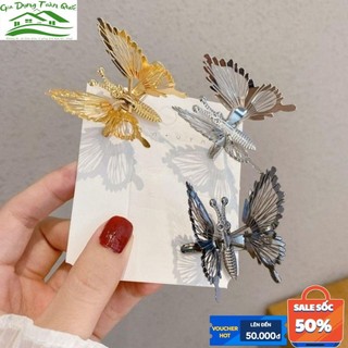 Kep tóc kim loại hình bướm chuyển động thời trang Hàn Quốc 2021 cho nữ - Shopphukien.thoitrang