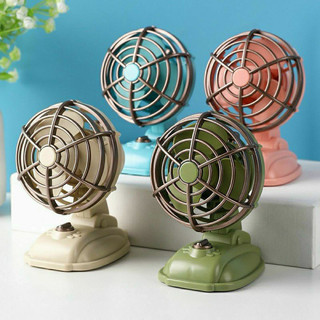 Quạt mini sạc để bàn phong cách hoài cổ cổ điển