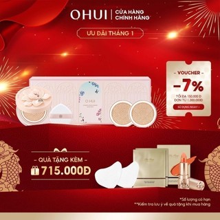 Bộ Phấn nước dưỡng ẩm phiên bản giới hạn OHUI Ultimate Cover Cushion Special Edition Set 45g