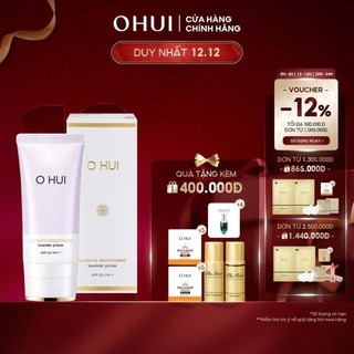 Kem lót nâng tông chiết xuất hoa oải hương làm đều màu và sáng da OHUI Ultimate Brightening Lavender Primer 45ml