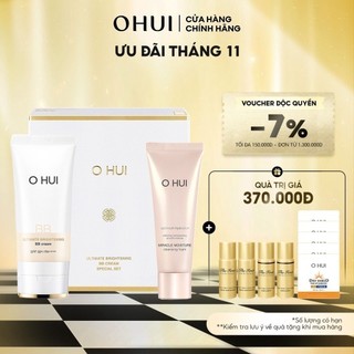 Bộ Kem nền BB Cream che khuyết điểm hoàn hảo OHUI Ultimate Britening SPF50+/PA++++
