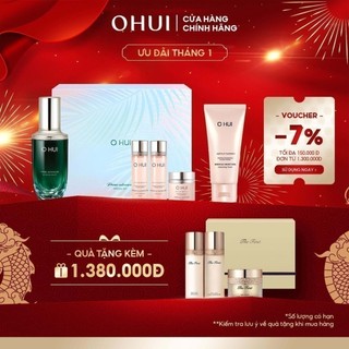 Bộ dưỡng ẩm củng cố làn da 5 món OHUI Prime Advancer Ampoule Serum