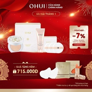 Bộ Phấn phủ dưỡng trắng dạng nén OHUI Ultimate Britening Varnishing Pact SPF30PA++ 9g và sữa rửa mặt 40ml
