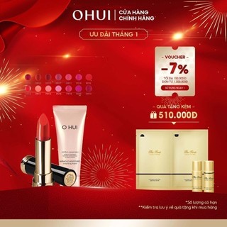 [Mã COSLUX09 giảm 120K đơn 1500K] Combo son OHUI Rouge Real Lipstick 3.5g và sữa rửa mặt dưỡng ẩm Miracle Moisture 80ml