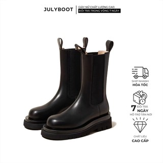 (SẴN) Boot nữ Helia Julyboot Dáng Basic Hàng Chuẩn Xịn Lót Màu Cam Chất Da Dày Dặn Mịn Đẹp helia