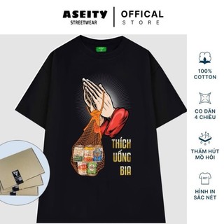 Áo thun thích uống bia unisex cotton Bia chất cotton thoáng mát NA