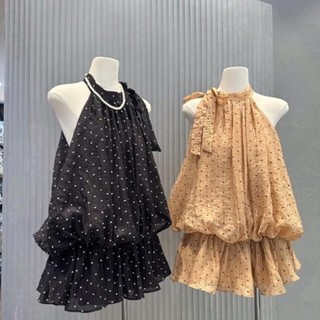 mg váy yếm chấm bi có quần