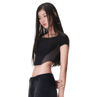 Áo Thun Ôm Tay Ngắn Croptop Phối Màu BunnyHill SSLC03 G