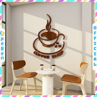 Tranh mica EPeBen dán tường nổi 3d hình Hương Vị Cà Phê decor trang trí Cửa hàng, Quán Cafe, Trà Chanh, Quán Nước