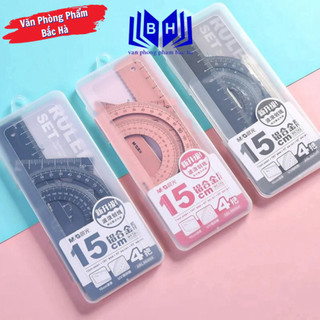 Thước bộ eke nhôm không rỉ M&G ARL960G0 / Bộ eke nhôm M&G 960G0 có 4 chi tiết