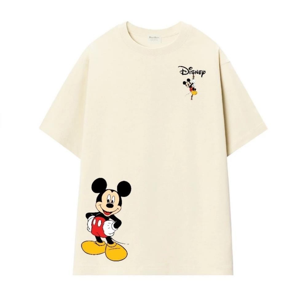 Áo Thun Cho Cặp Đôi Chuột Mickey Disney Unisex Form rộng Cotton su UT