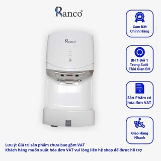 Máy sấy tay tự động RANCO cảm ứng thông minh có cảm biến hồng ngoại, 2 chế độ sấy nóng mát - R08850