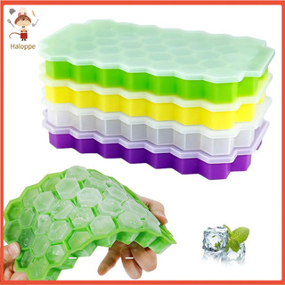<penstok> Khay làm nước đá hình tổ ong bằng silicon có nắp đậy