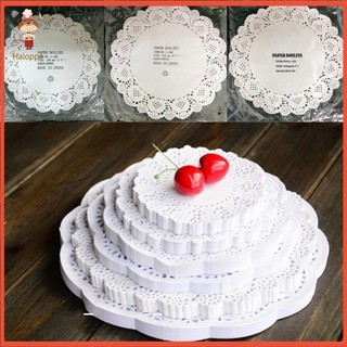 <penstok> Set 100 Tấm Lót Bánh Hình Tròn Họa Tiết Ren Bằng Giấy