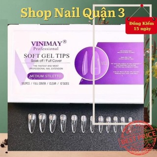 Móng úp Vinimay Soft Gel chính hãng loại trong và đục, hộp 552 móng 12 size - Nail Quận 3