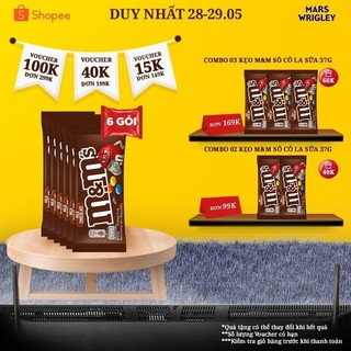 Combo 6 gói Kẹo Sô Cô La Sữa M&M'S 37g