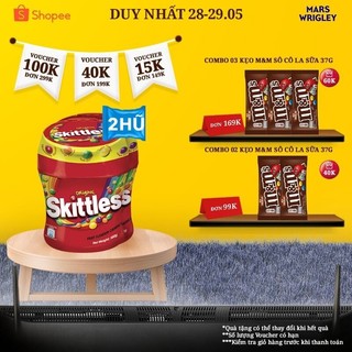 Combo 2 hũ Kẹo Skittles Hương Trái Cây hũ 100g