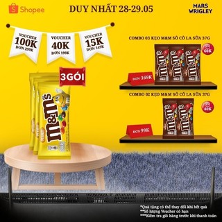 Combo 3 gói Kẹo Sô Cô La Đậu Phộng M&M'S 37g