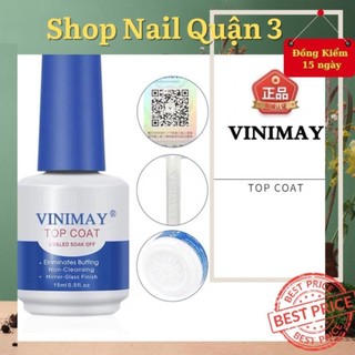 Sơn gel top bóng vinimay, top lì vinimay, sơn gel top nhám chai 15ml nail quận 3