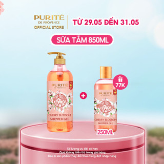  Combo Sữa Tắm Purite Anh Đào 850ML + Tặng Sữa Tắm Purite Anh Đào 250ML