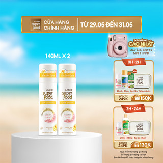  Combo 2 Xịt khử mùi LASHE SUPERFOOD dưỡng da mềm mịn 140mlx2