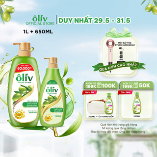  Combo Dầu gội Ôliv bồng bềnh 1L + Dầu xả Ôliv bồng bềnh 650ml
