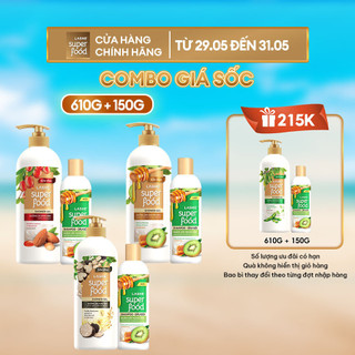   Combo Sữa Tắm 610G + Dầu Gội Ngăn Gãy Rụng Tóc 150G LASHE SUPERFOOD