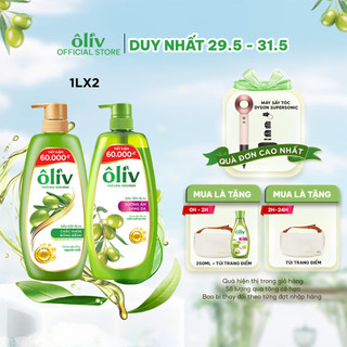  Combo Dầu Gội Ôliv Bồng Bềnh 1L + Sữa Tắm Ôliv Sáng Da 1L
