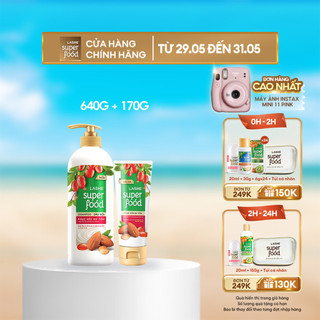  Combo Dầu gội LASHE SUPERFOOD phục hồi hư tổn 640G + Dầu xả phục hồi hư tổn 170G